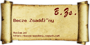 Becze Zsadány névjegykártya